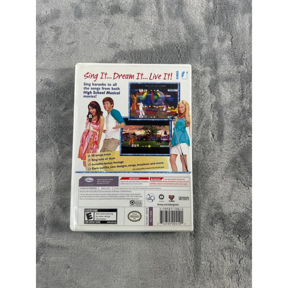 Disney High School Musical Sing It Nintendo Wii Game CIB Karaoke 2007 RVL P RIZE